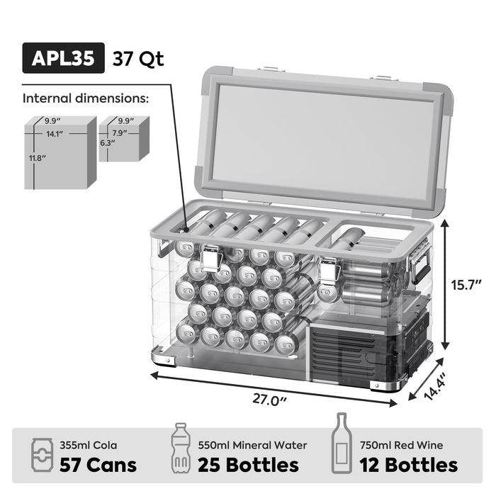 ICECO APL35 Dual Zone Aluminum Silver Freezer 35 LT