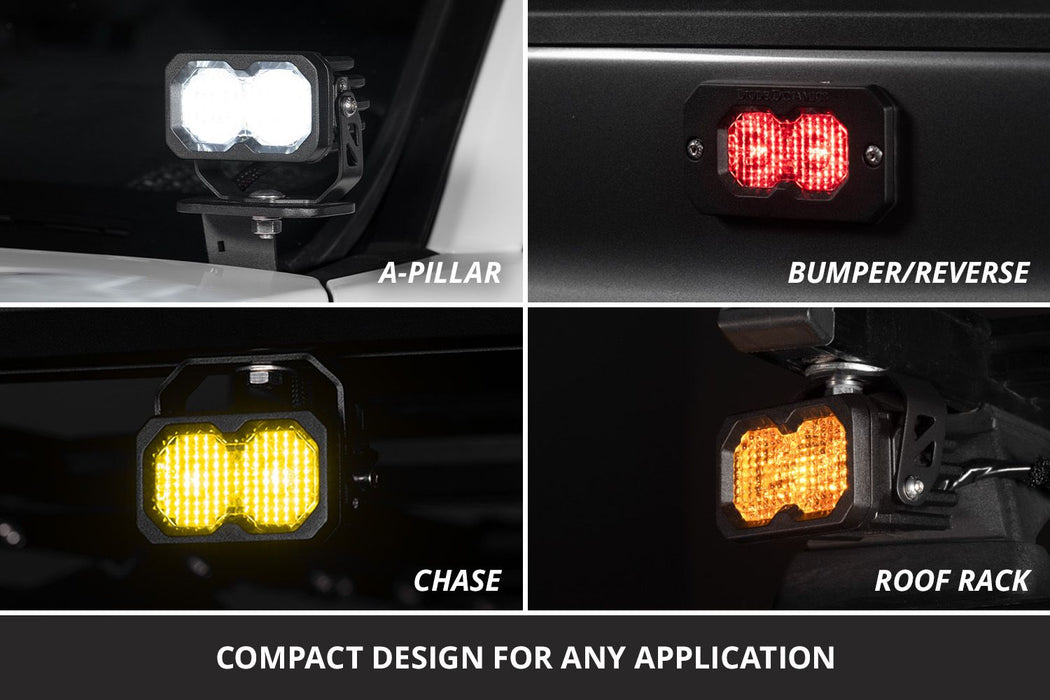Diode Dynamics C2 2.0 SAE Yellow Sport LED Pod (pair)