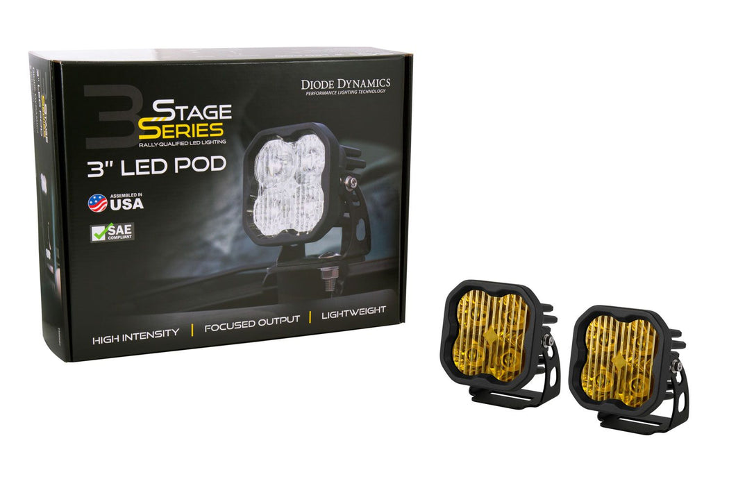Diode Dynamics SS3 SAE Yellow Sport LED Pod (pair)