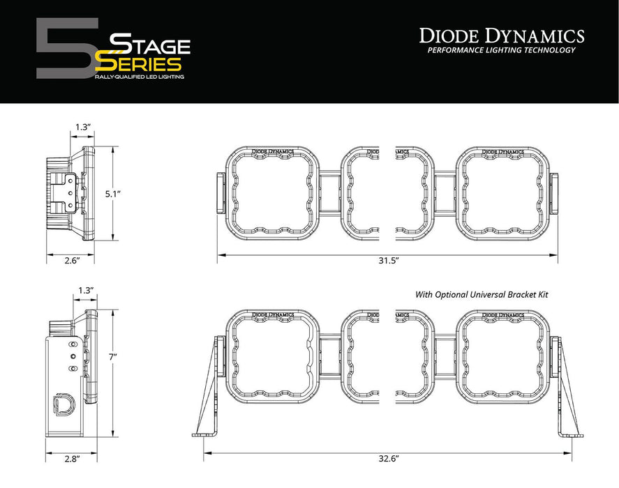 Diode Dynamics SS5 CrossLink 5-Pod 31.5" LED Light Bar (one)