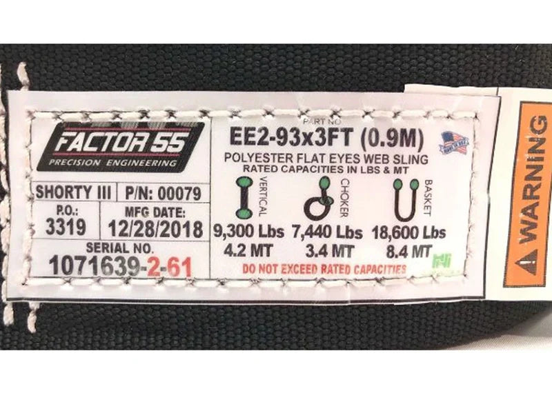 Factor 55 Shorty Strap III - 3.0' x 3.0"