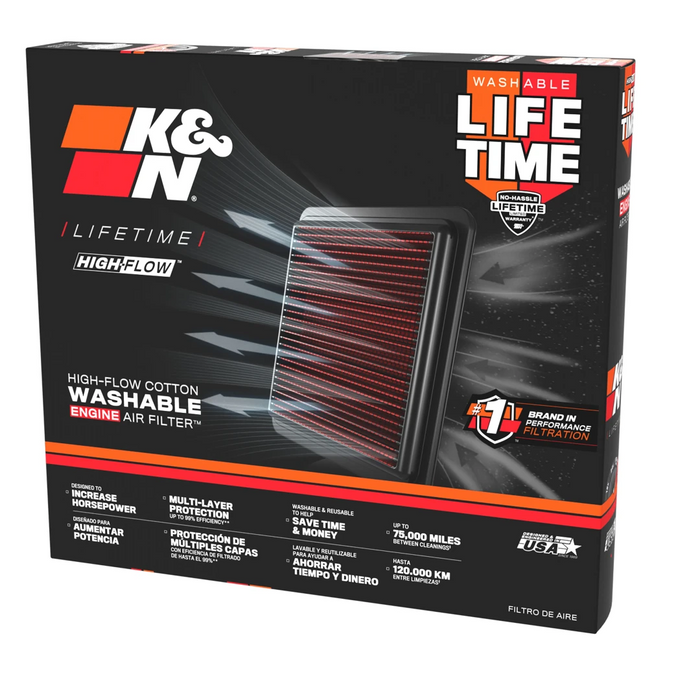 K&N High-Flow Original Lifetime Engine Air Filter For Land Cruiser 250 (2024-Current)