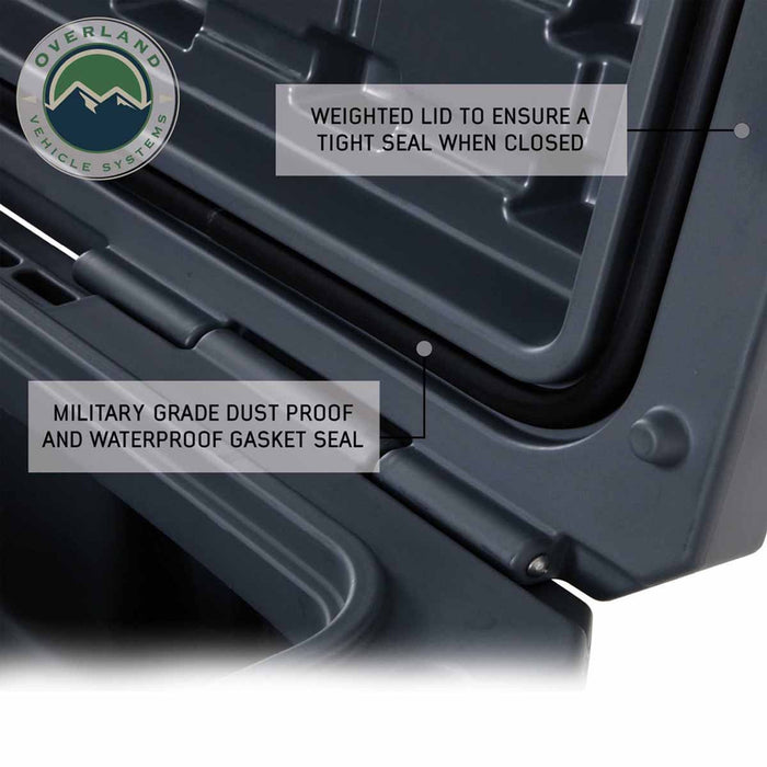 Overland Vehicle Systems D.B.S. Dark Grey 117 QT Dry Box W/Drain and Bottle Opener