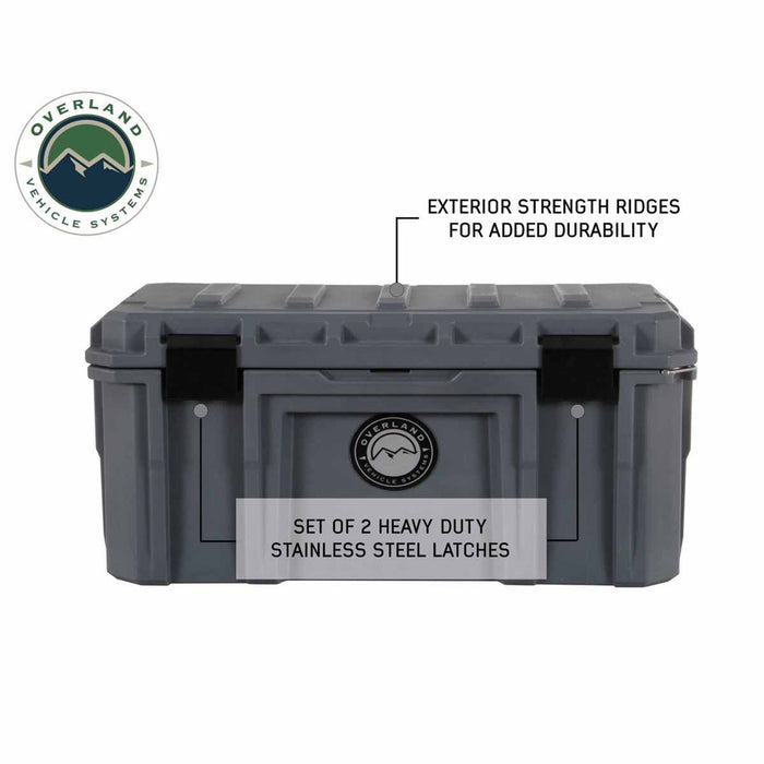 Overland Vehicle Systems D.B.S. Dark Grey 95 QT Dry Box W/Drain & Bottle Opener