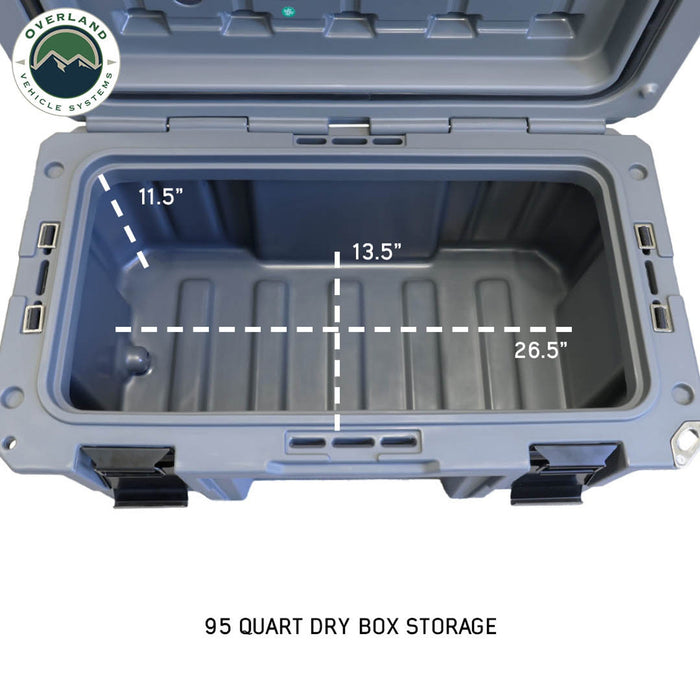 Overland Vehicle Systems D.B.S. Dark Grey 95 QT Dry Box W/Drain & Bottle Opener