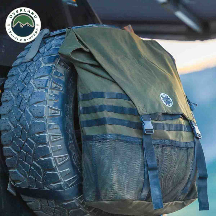 Overland Vehicle Systems Extra Large Trash Bag Tire Mount #16 Waxed Canvas Universal