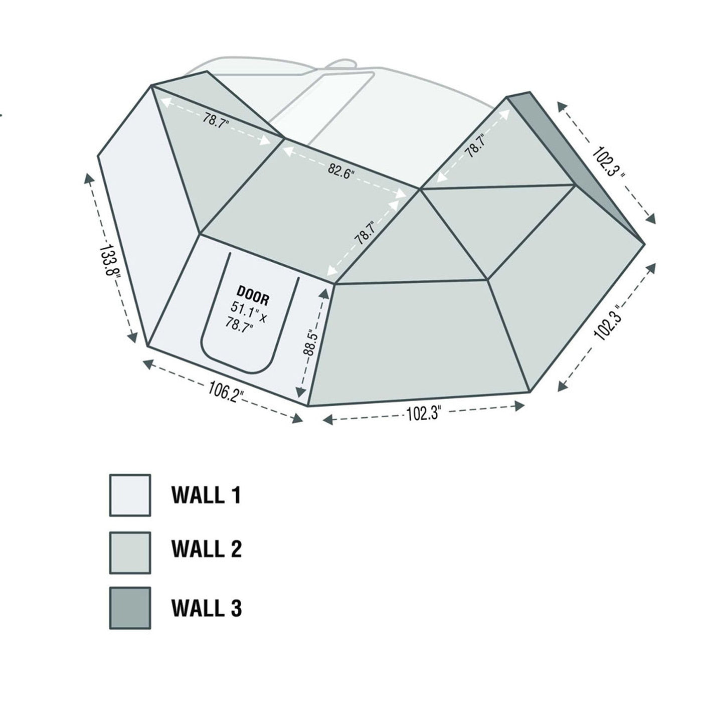 Overland Vehicle Systems HD Nomadic 270 Awning Wall 3 - Driver Side ...