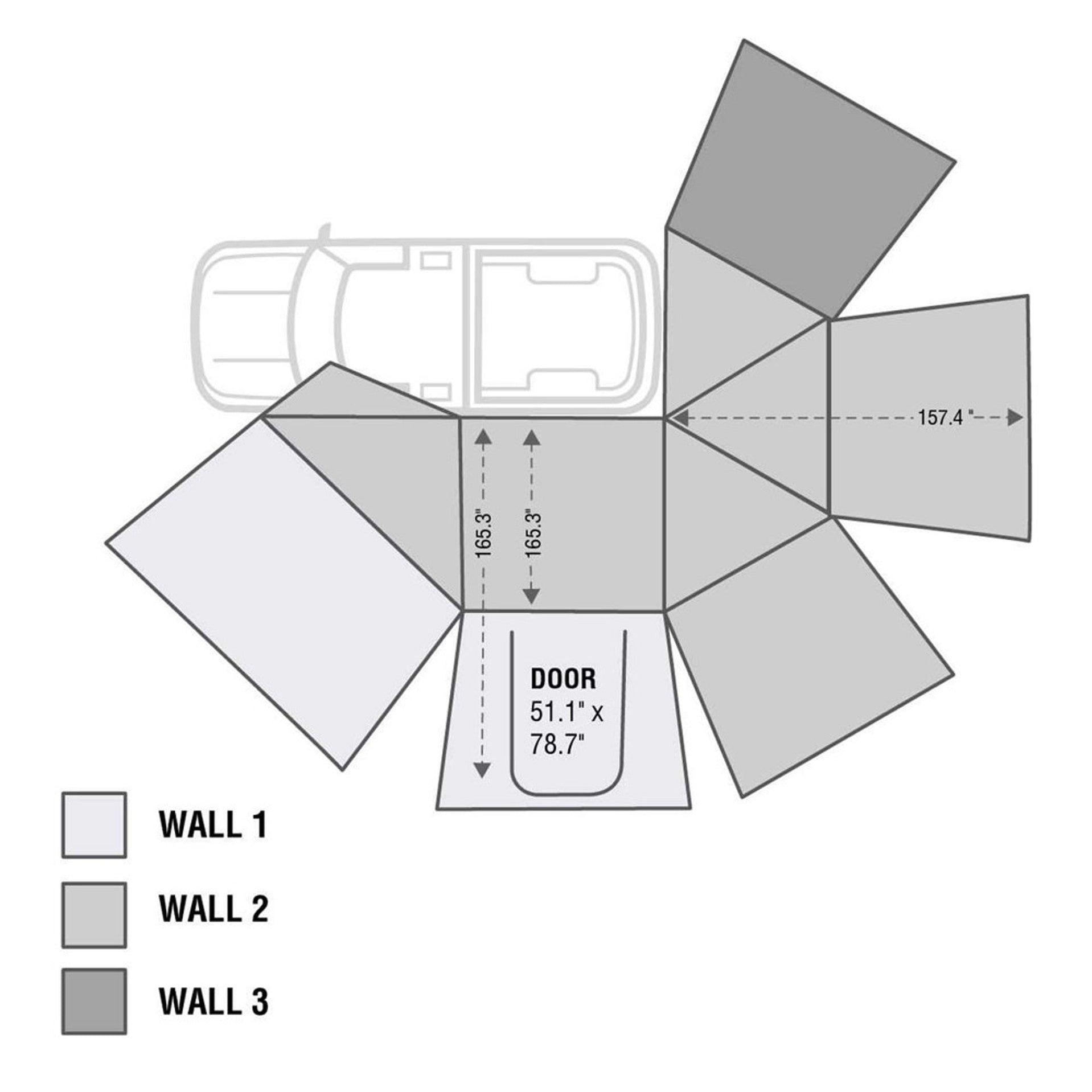 Overland Vehicle Systems HD Nomadic 270 Awning Wall 3 - Driver Side ...