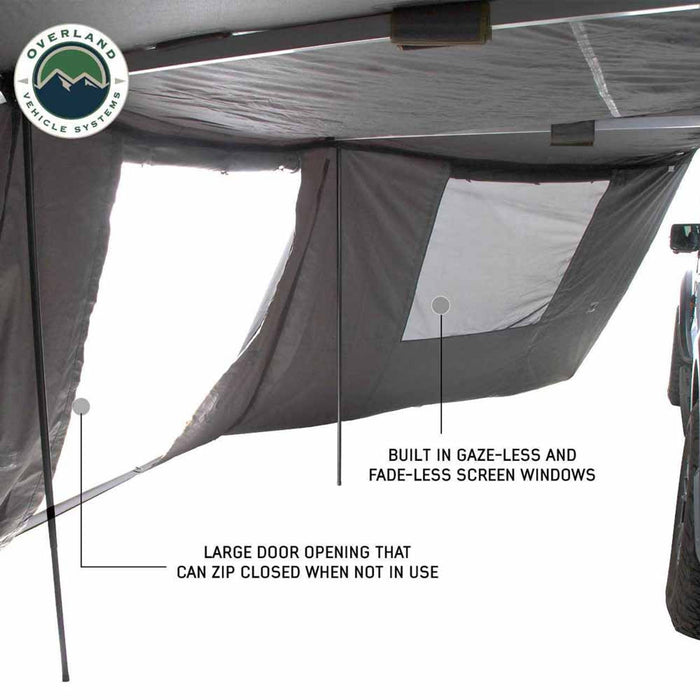 Overland Vehicle Systems HD Nomadic 270 Degree Awning Wall 1 with Door & Window