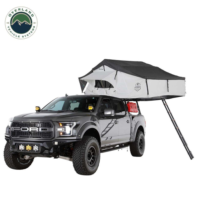 Overland Vehicle Systems HD Nomadic 3 Arctic White Extended Soft Shell Roof Top Tent
