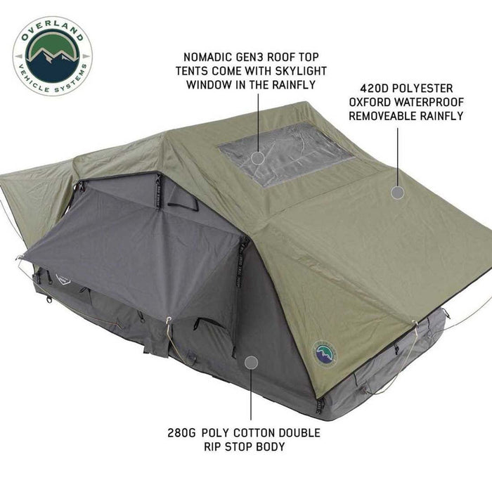 Overland Vehicle Systems HD Nomadic 3 Standard Soft Shell Roof Top Tent