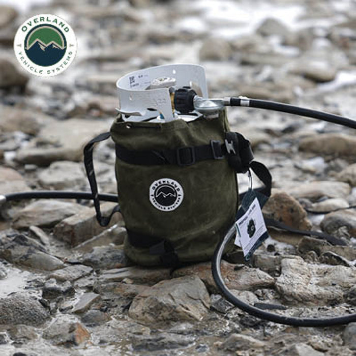 Overland Vehicle Systems Propane Bag W/Handle & Straps #16 Waxed Canvas Storage