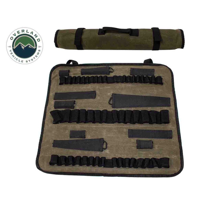 Overland Vehicle Systems Rolled Socket Organizer Storage Bag #16 Waxed Canvas