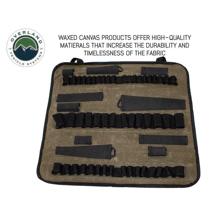 Overland Vehicle Systems Rolled Socket Organizer Storage Bag #16 Waxed Canvas