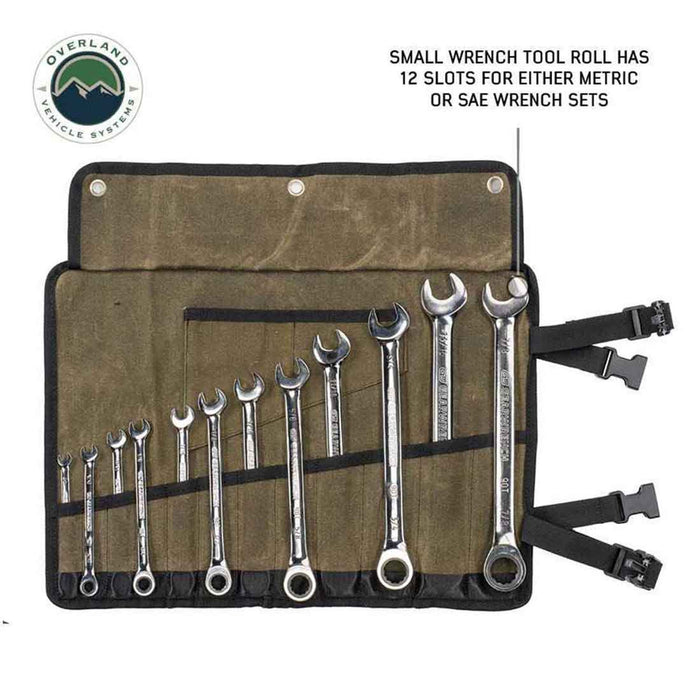 Overland Vehicle Systems Wrench Tool Roll #16 Waxed Canvas Storage